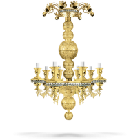 Candelabru Bronz in baie de Aur 16 becuri cod 81-721