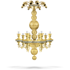 Candelabru Bronz in baie de Aur 16 becuri cod 81-721