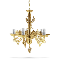 Candelabru Bronz in baie de Aur 5 becuri cod 94-773